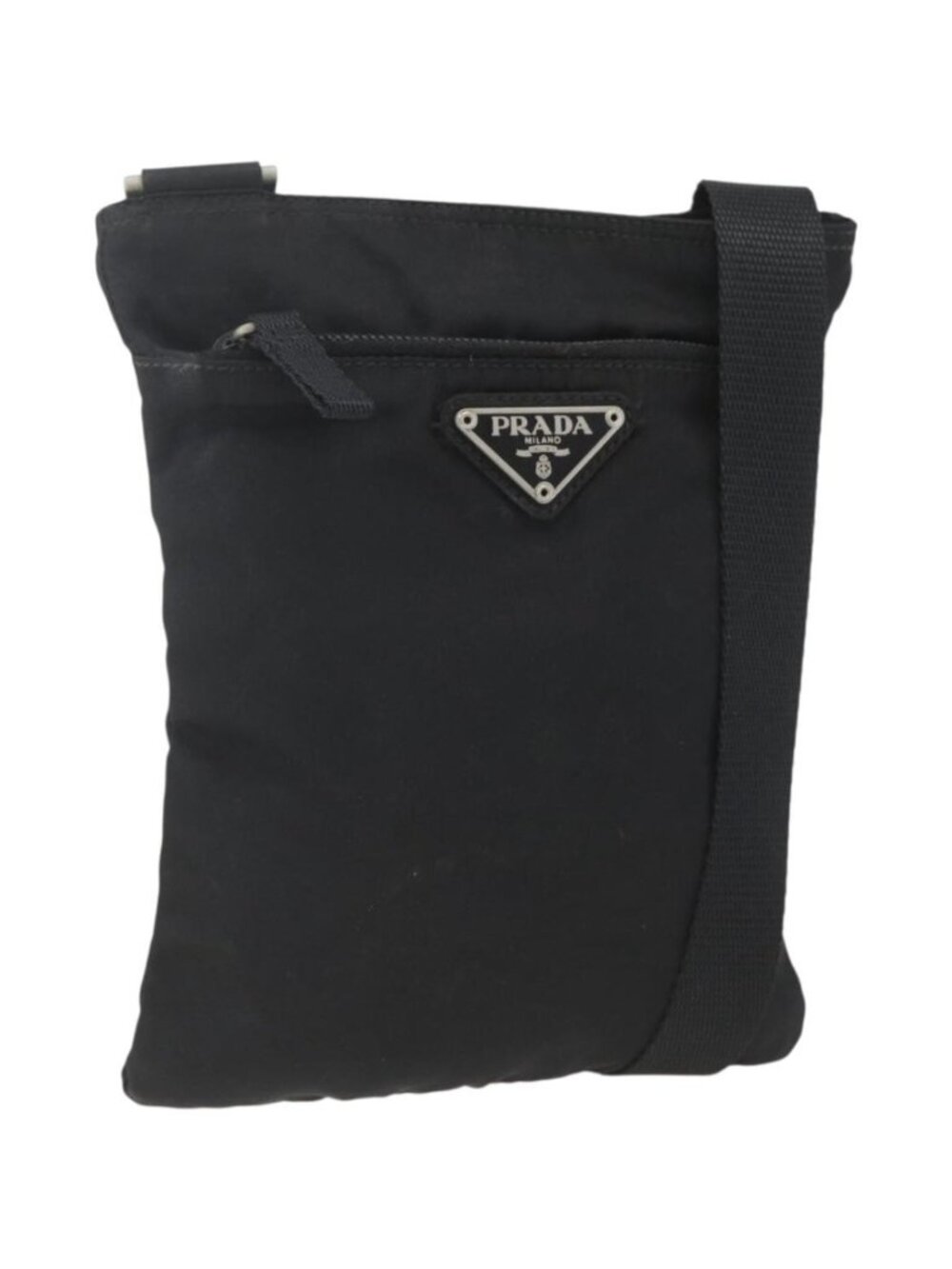 PRADA Shoulder Bag Nylon Black Silver